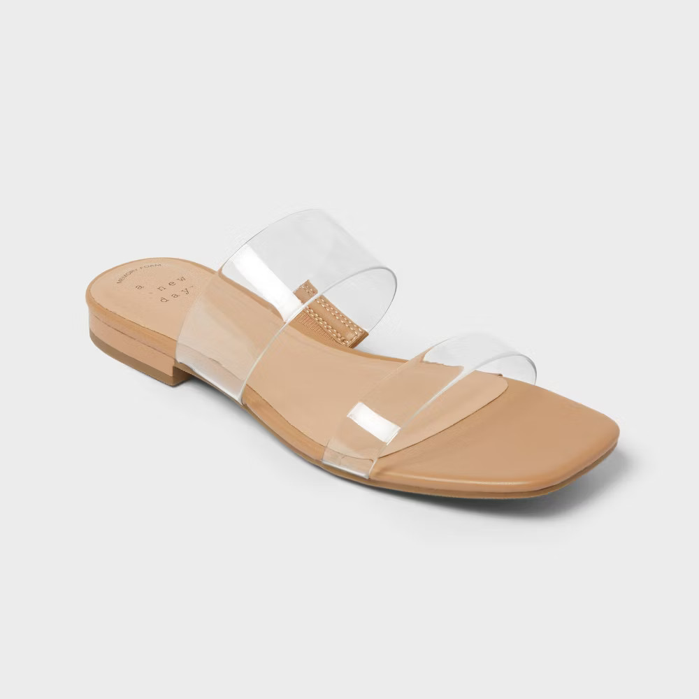 Women s Anna Sandals with Memory Foam Insole - A New Day Clear 2690₽