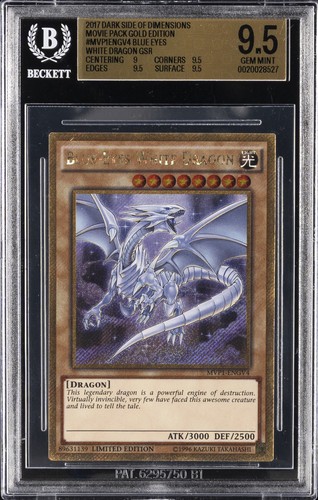 2017 YU-GI-OH! THE DARK SIDE OF DIMENSIONS BLUE-EYES WHITE DRAGON BGS 9.5