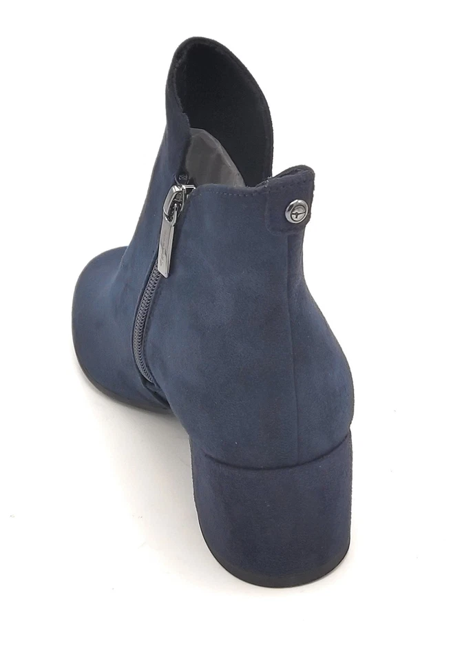 Tamaris 25354 Botines Ante Azul Cremallera Talón Redondo 5cm Fondo Goma 5/6 - Imagen 4 de 4