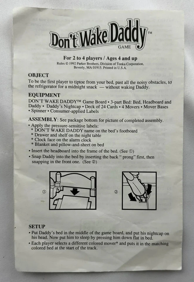 1992 Don't Wake Daddy Game Parker Brothers Complete in Good Condition FREE SHIP - Image 2 of 4