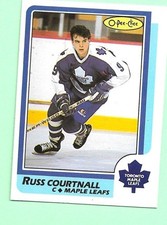 (1) RUSS COURTNALL 1986-87 O-PEE-CHEE # 174 LEAFS ROOKIE NM+ CARD (N3196). rookie card picture