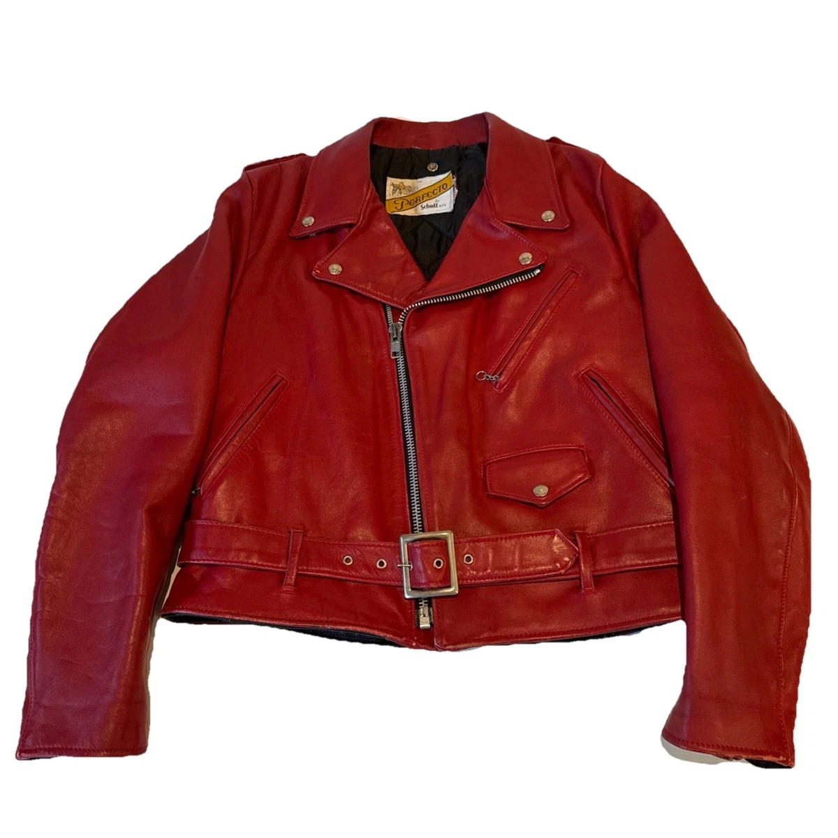 SCHOTT Leather Outer Shell Red Coats, Jackets & Vests for Men for
