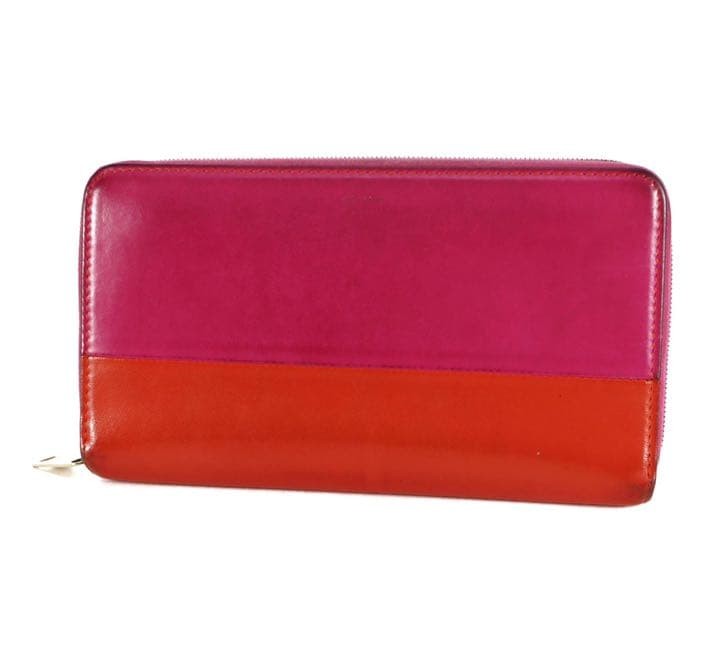 CELINE Multi-Function Long Leather Wallet Pink Or… - image 1