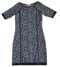 Juicy Couture Dress Women's Size M Anchors Away Navy White Nautical Wool Stretch