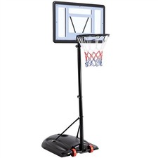 Basketball Hoop Net Free Standing Portable Backboard Adjustable Height w/ Wheels