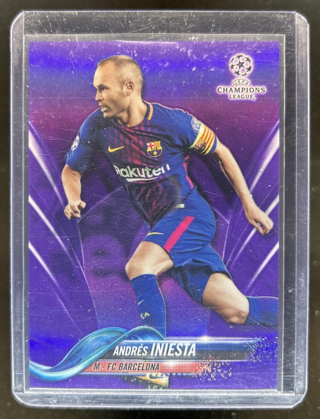2017 Topps Chrome UEFA Andres Iniesta Purple Refractor #/250 Barcelona
