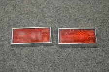 OEM Harley-Davidson Chrome Framed Red Talmu Reflectors 59255-91 2 Each