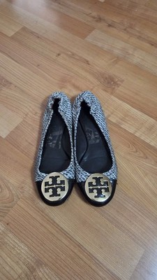 Tory Burch Reva Ballet Flats Black & White Zebra Print Size8.5 M.