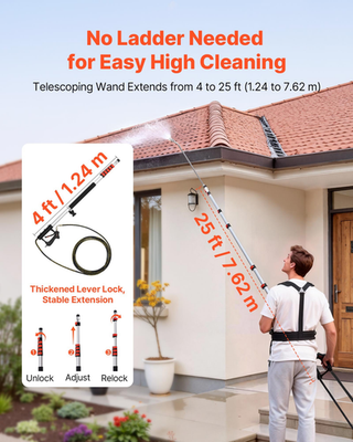 #ad #ad 25ft Pressure Washer Telescoping Wand w 7 Nozzles Brush amp; Hose 4000 $152.95