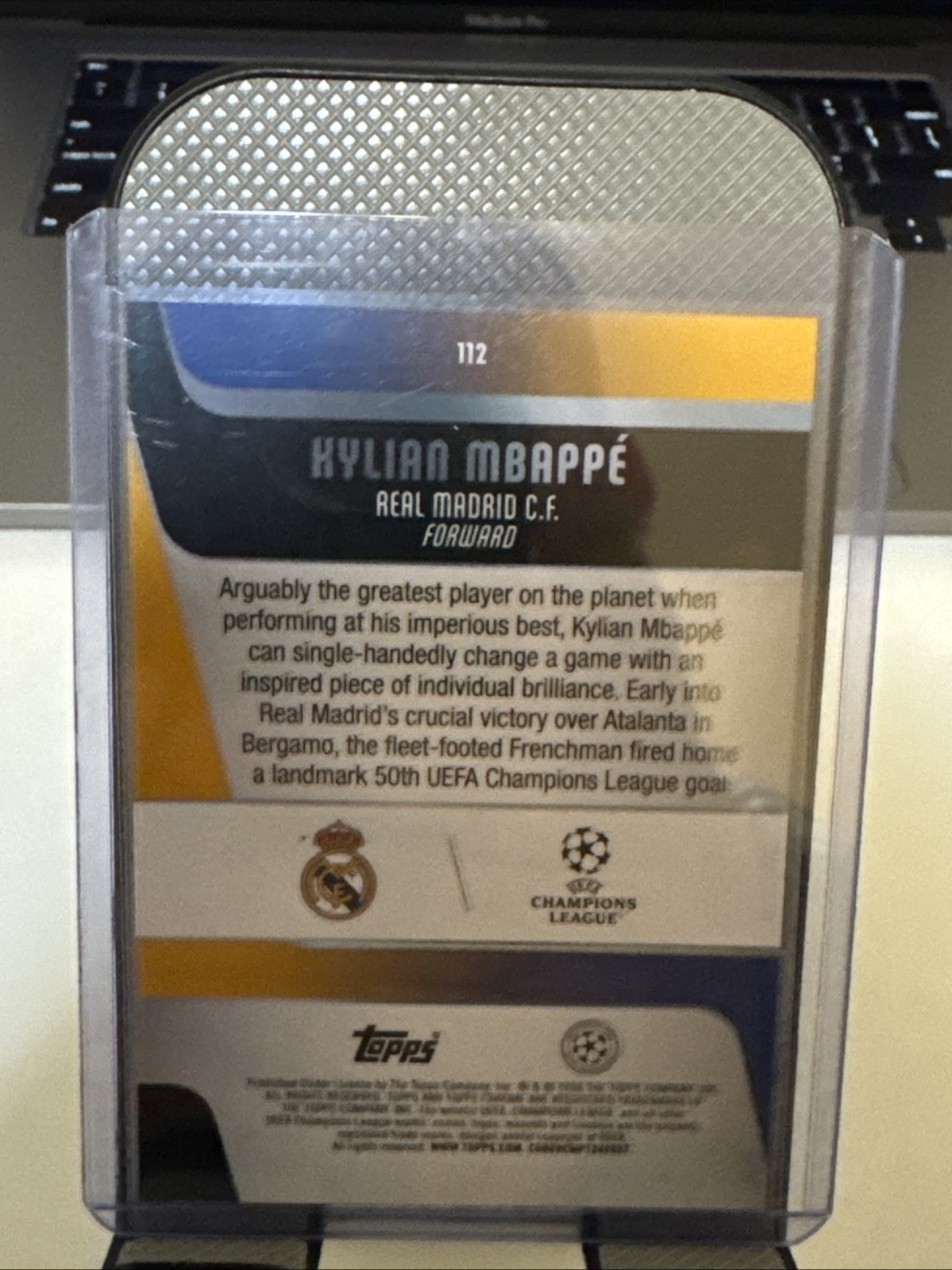 KYLIAN MBAPPE CHECKERBOARD REFRACTOR HOLO CARD 2025-26 Topps Chrome - France view 4