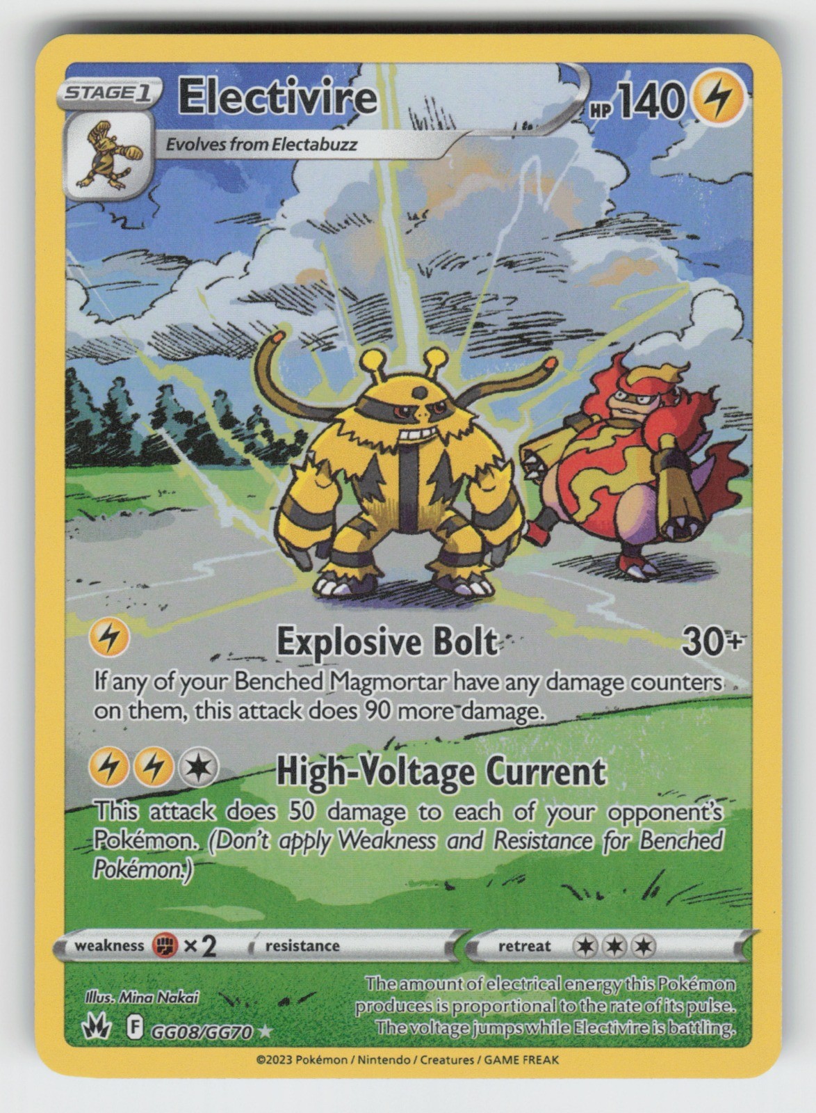 Electivire GG08/GG70 NM Holo CRZ:GG SWSH: Crown Zenith: Galarian Gallery 03