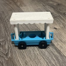 Fisher Price Little People Blue Zoo Tram Passenger Car 3-Seater Vehicle Toy #233