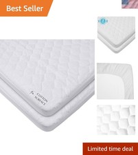 Ultra-Soft 2 Pack Bassinet Mattress Cover - Waterproof  Noiseless 33" x 15"