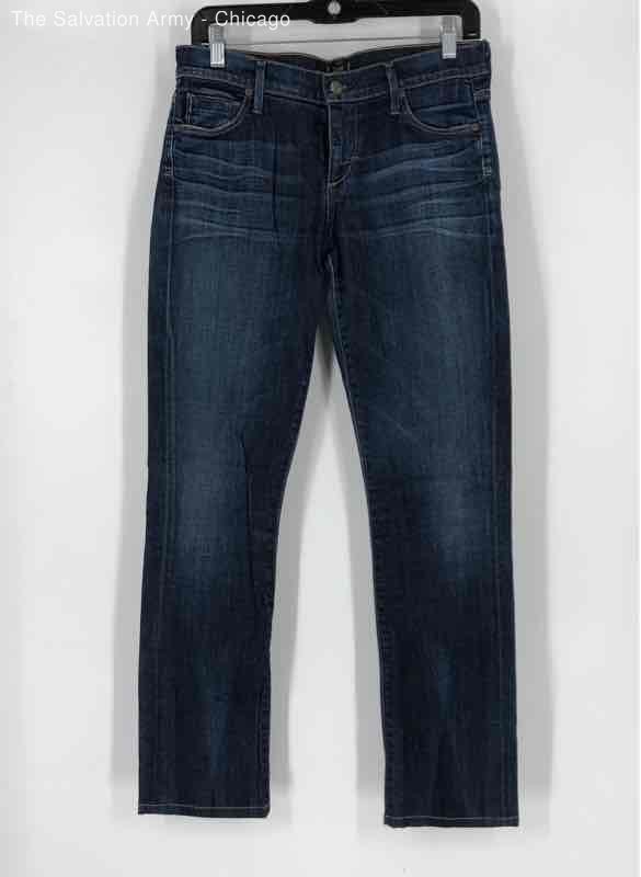 Citizens Of Humanity Womens Blue Ava Dark Wash Low Rise Straight Jeans Size 28