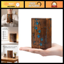 Wood Pet Urns for Dog/Cat Ashes - Small 20 Cu/in Resin Decorative Urn for Ashes