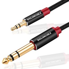 3.5mm to 6.35mm Stereo Audio Cable, 6.35 1/4" Male to 3.5 1/8" Male TRS Stere...