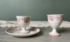 2 Coquetiers en porcelaine de  Sarreguemines Minton XIXe 