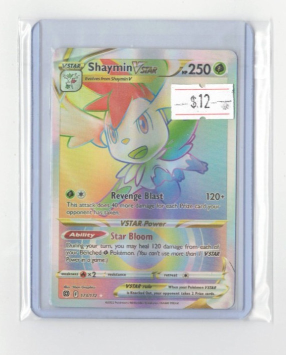 Pokemon TCG Shaymin VSTAR Rainbow Secret Rare Card Brilliant Stars 173/172