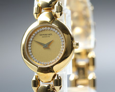 "N MINT" Raymond Weil Geneve 5842 18K GP Diamond Ladies Quartz Watch From Japan