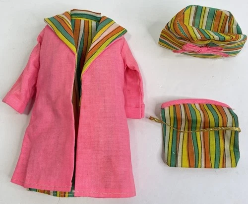 Vintage Barbie Clone Clothes Outfit MOD Dress Coat Hat Bag Shoes HONG KONG