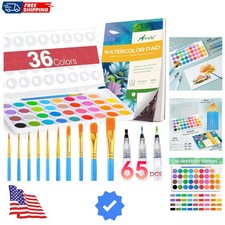 Deluxe Watercolor Paint Kit for Kids  Adults: 65 Pieces of Quality Art Tools