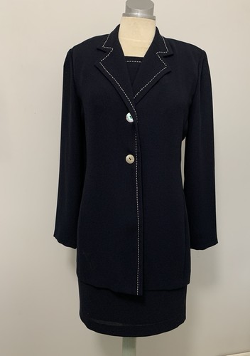 Joseph Ribkoff 2Piece Dress Jacket Navy Sz 4 Lightweight  - Imagen 1 de 11
