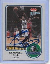 Basketball Card IP auto NBA KENDALL GILL Minnesota Timberwolves 2002-03 Fleer Pl