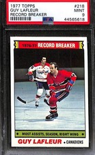 1977 TOPPS #218 GUY LAFLEUR RECORD BREAKER PSA 9 Mint 44565618 