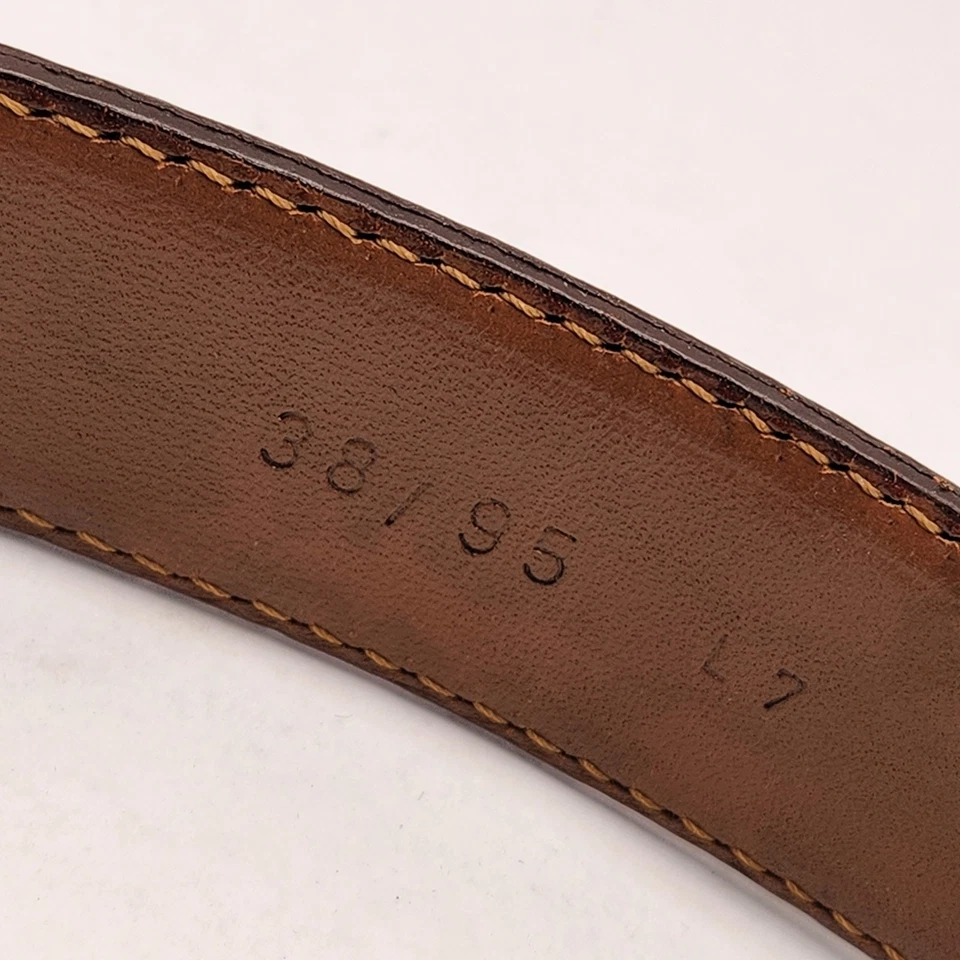 Cinturón Cole Haan para hombre talla 38 marrón cocodrilo cuero de becerro italiano en relieve Foto 3 de 4