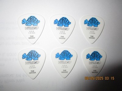 6 Pack Dunlop Tortex Wedge Guitar Picks 1.0mm #1952