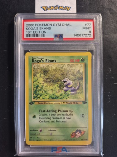 Koga's Ekans (1st Edition) graded PSA 9 for sale on eBay