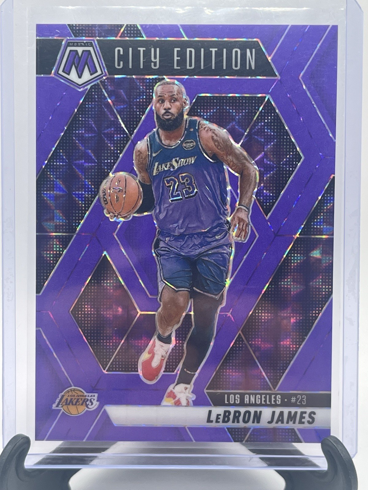 2024-25 Mosaic - LeBron James #286 Color Match Fluorescent Purple /249