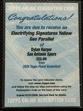 2026 Topps Finest Dylan Harper Electrifying Yellow Geometric Auto /35 Spurs 🔥