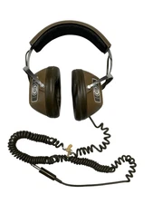 Vintage Koss K-6 Stereo Over Ear Headphones Coiled Cable Brown Electronics