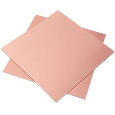 2 Pieces 99.9 Pure Copper Sheet, 8" x 10", 24 Gauge0.5mm Thickness, Film Att...