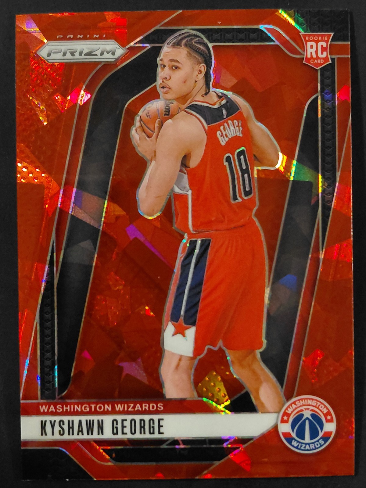 2024-25 Panini Prizm Kyshawn George RC Rookie Red Ice Prizm #257