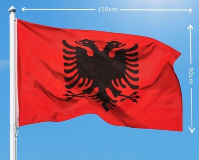 Albanien Fahne 150x90 cm mit Metallösen   Albanische Flagge