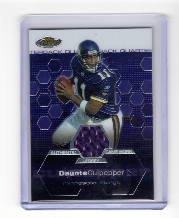 2003 TOPPS FINEST DAUNTE CULPEPPER GAME-USED JERSEY MINNESOTA VIKINGS view 3