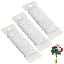 22 Guage White Floral Wire 3Rolls 115Yard White Florist Paddle Wires for Flower