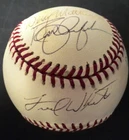 Autographed Baseball - Royals  Announcers & Players - Fred White, Denny Matthews