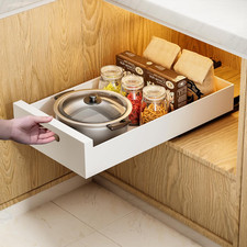 1 Pack  21" Deep Pull Out Cabinet Organizer Adhesive, 10-Inch Wide Sturdy Carbo