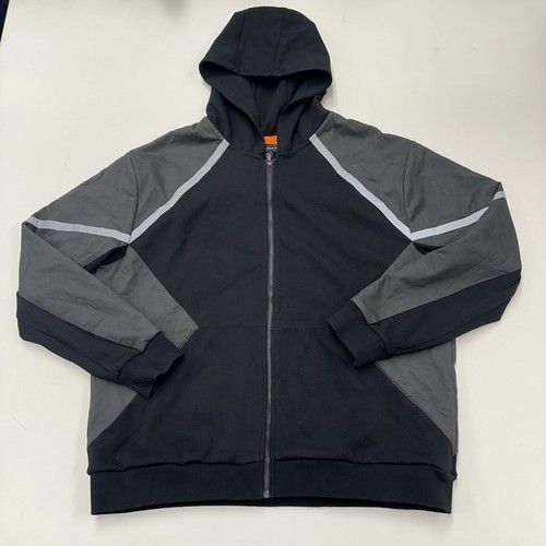 Linus Tech Tips LTT Stealth Hoodie Mens 2XL Black Gray Full Zip Reflective Gamer