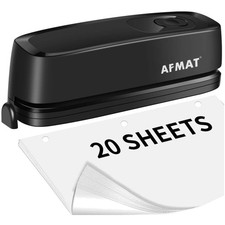Heavy Duty 3 Hole Puncher for Binder, AC/Battery Operated
