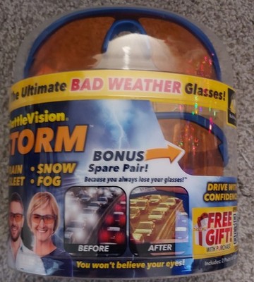 BulbHead BattleVision Storm Men's Bad Weather Glasses with Blue Frame and Yellow