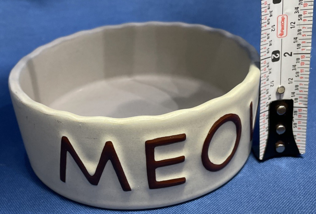 Pet Bowl Dish for Cat By Every Yay Water Food 1.2 Cup New MEOW Bowl Food Bowl