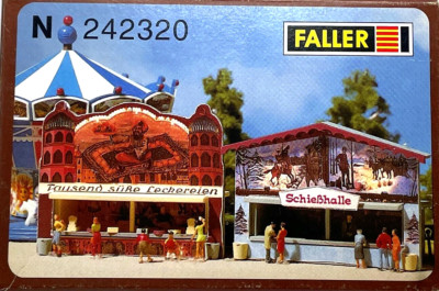 N FALLER 242320 MIDWAY BOOTHS FUNFAIR STALLS (2) KIT