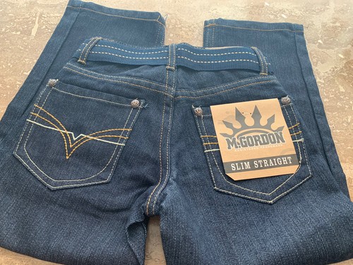 M.Gordon Slim Straight Leg Jeans w/Belt~New w/Tags~ Child Youth Size 5~adj waist - Picture 4 of 10