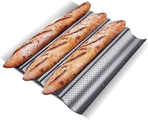 Non-Stick 4 Loaf French Bread Pans SEALED - M30