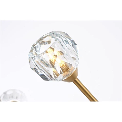 Elegant Lighting Zayne 10-Light Modern Crystal/Iron Pendant in Gold - Picture 5 of 8