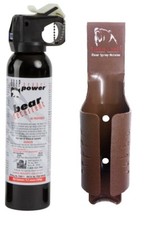 UDAP Pepper Power Magnum 9.2oz Bear Spray Repellant w/ Brown Griz Guard Holster
